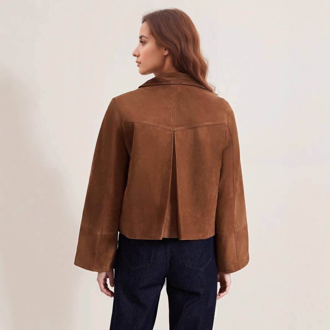Suede solid-color fashionable jacket