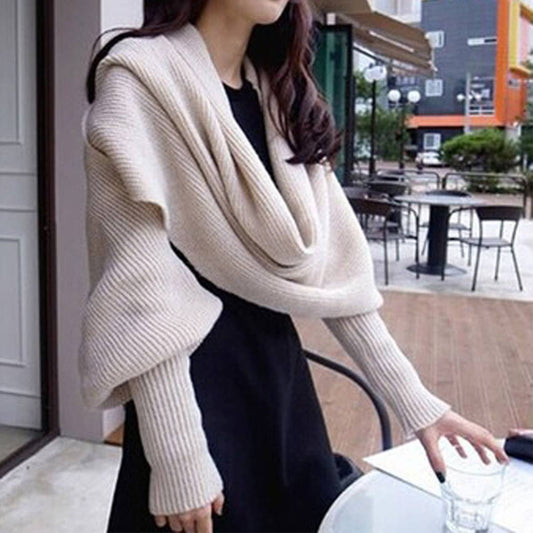 Knitted Sleeve Scarf Shawl for Men & Women Winter