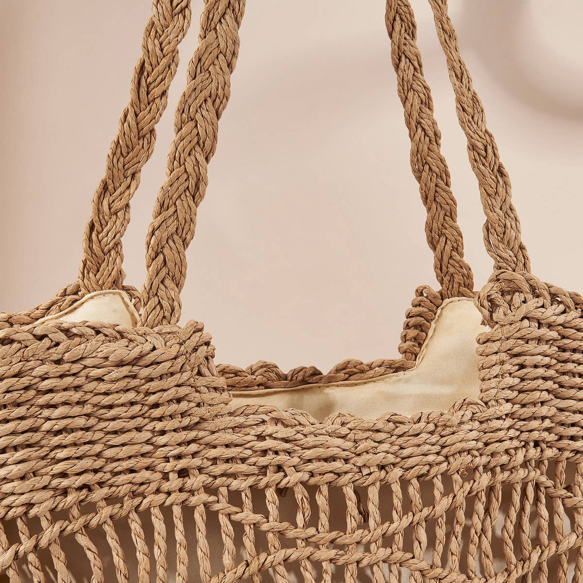 WOMEN HOLLOW LARGE CAPACITY PORTABLE WOVEN BAG_CWAB1970