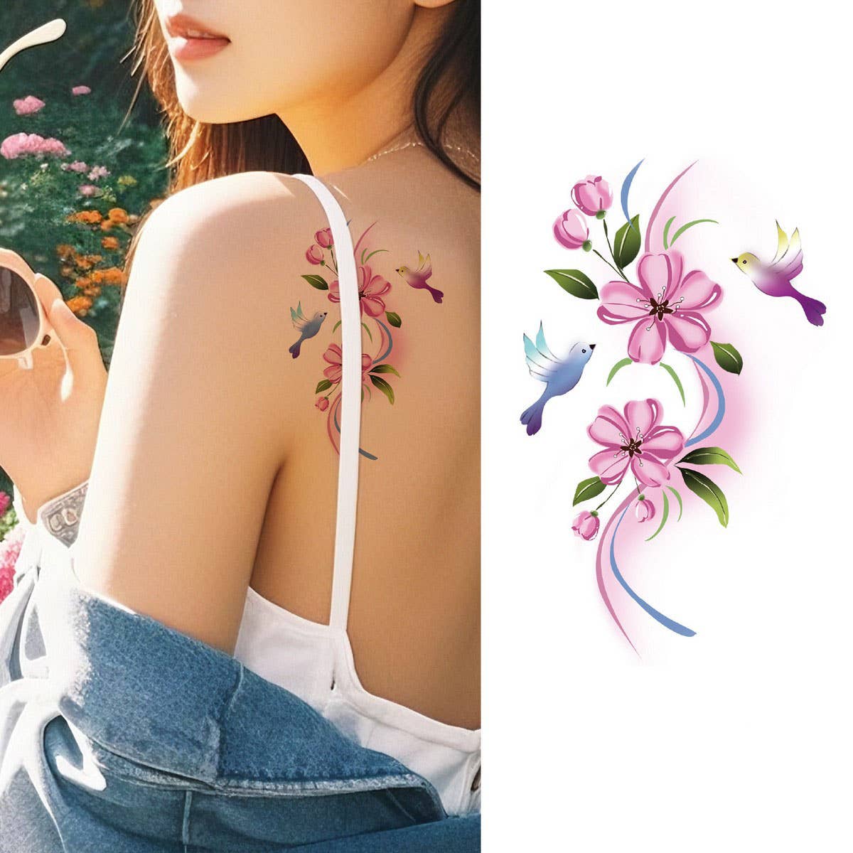 Elegant Floral Arm Tattoos Waterproof&Long Lasting