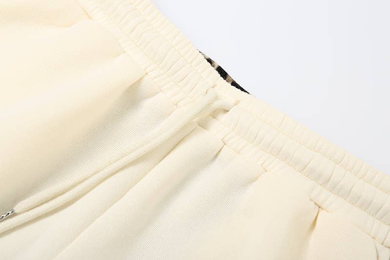 Leopard high-waisted loose straight-leg pants