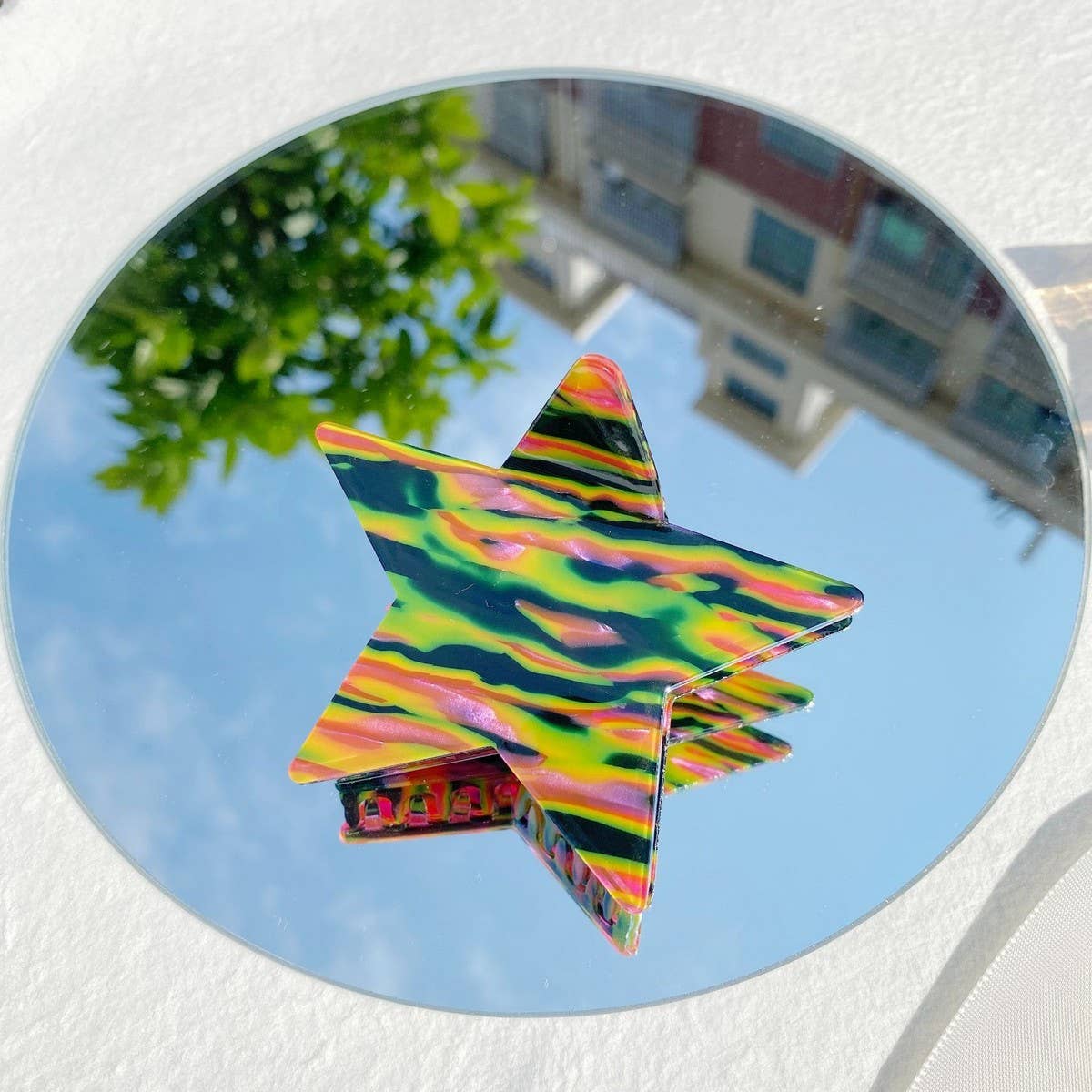 Y2K Star Hair Claw - Colorblock Dopamine Style_CWAHA0568