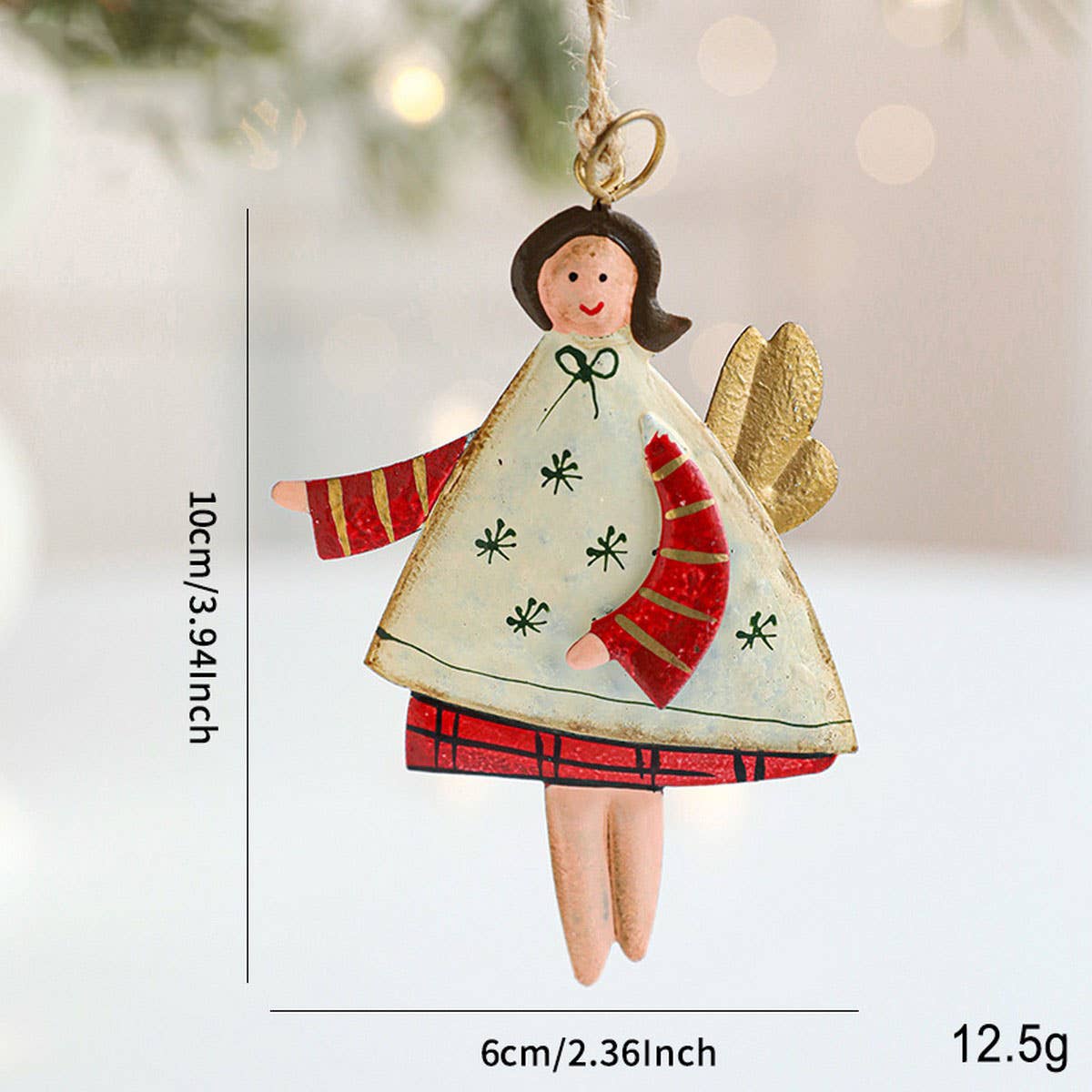 Rustic Iron Angel Santa Snowman Tree Hanging