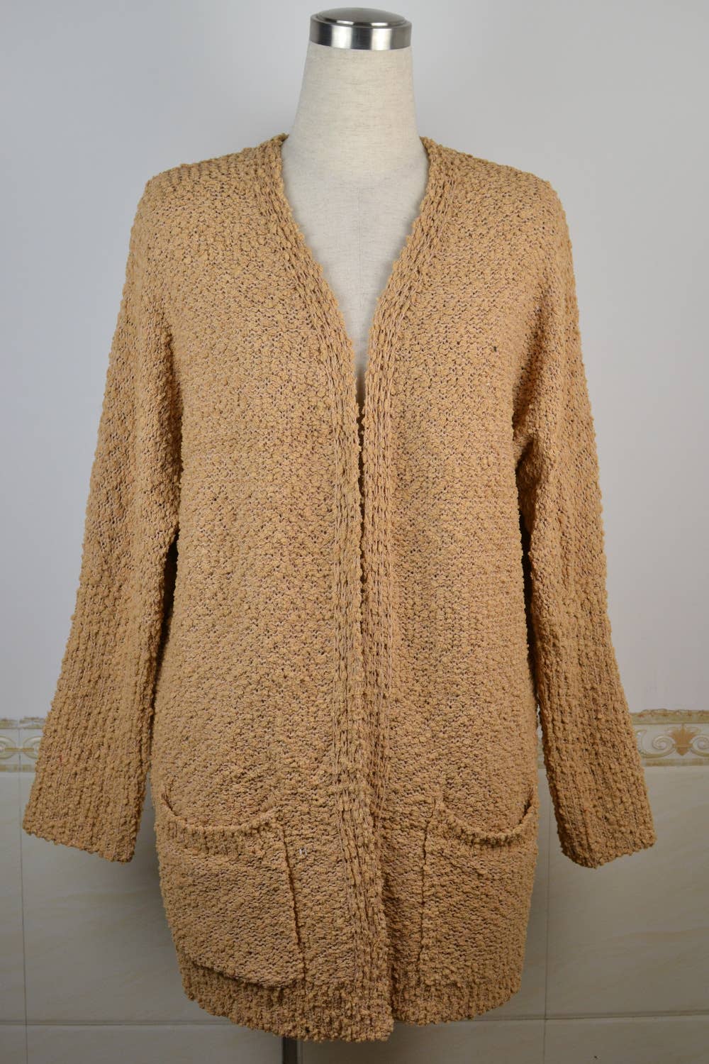 CWOSWL1044_Long Sleeve Open Front Long Cardigan Sweater