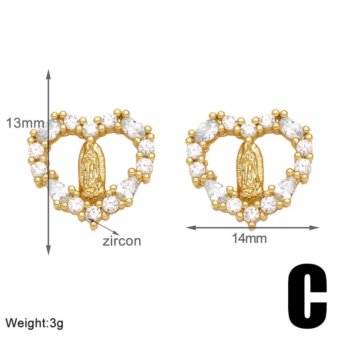 RETRO VIRGIN MARY EARRINGS