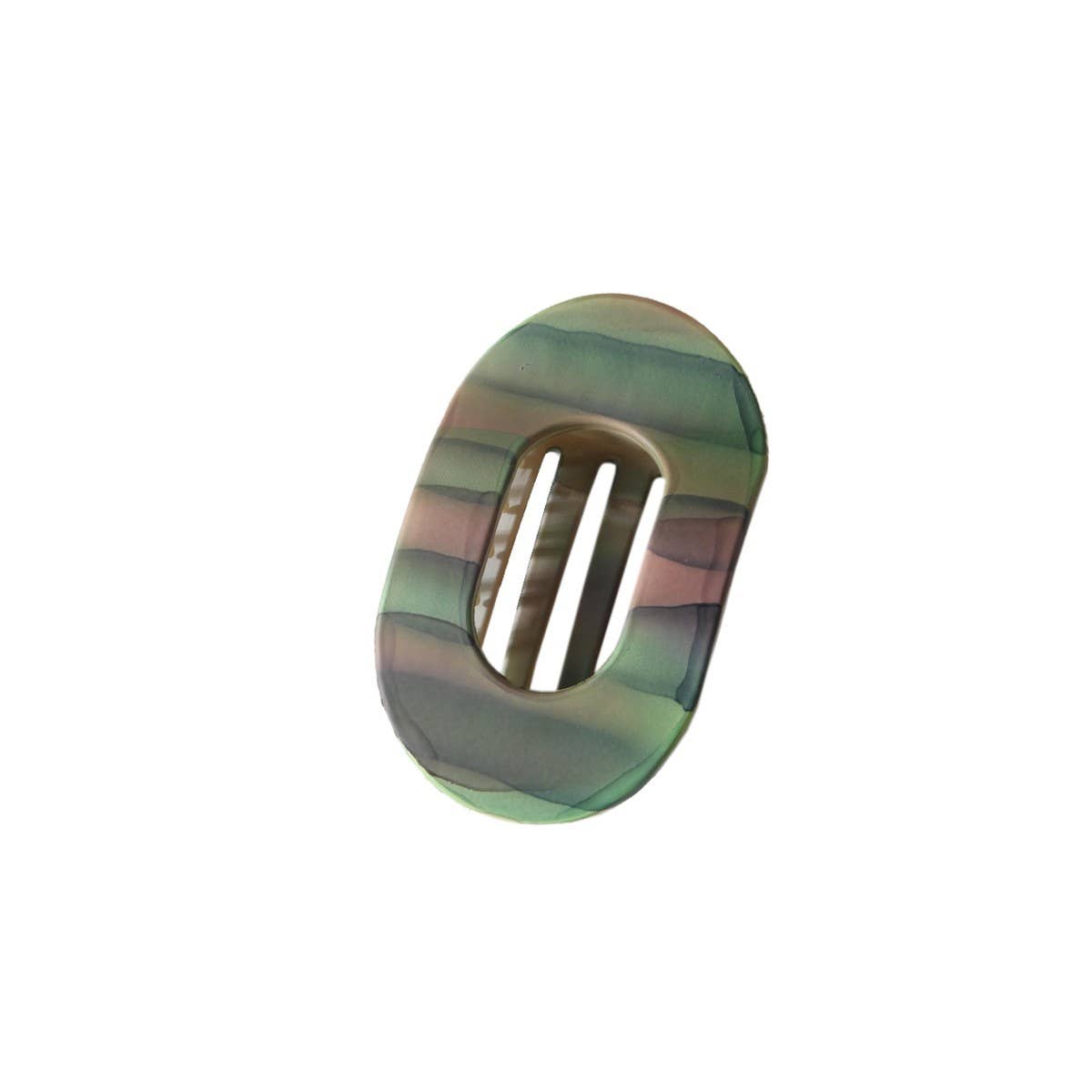 CWAHA07415_IRIDESCENT OVAL HAIR CLAW CLIP STRONG GRIP