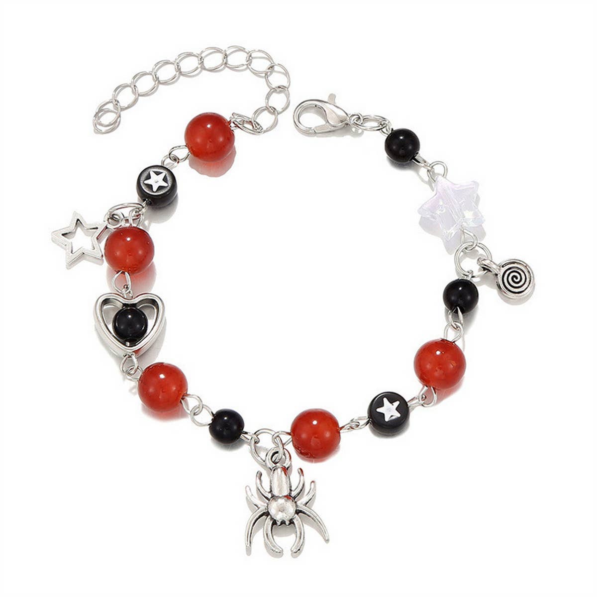 HALLOWEEN SPIDER HEART STAR BRACELET
