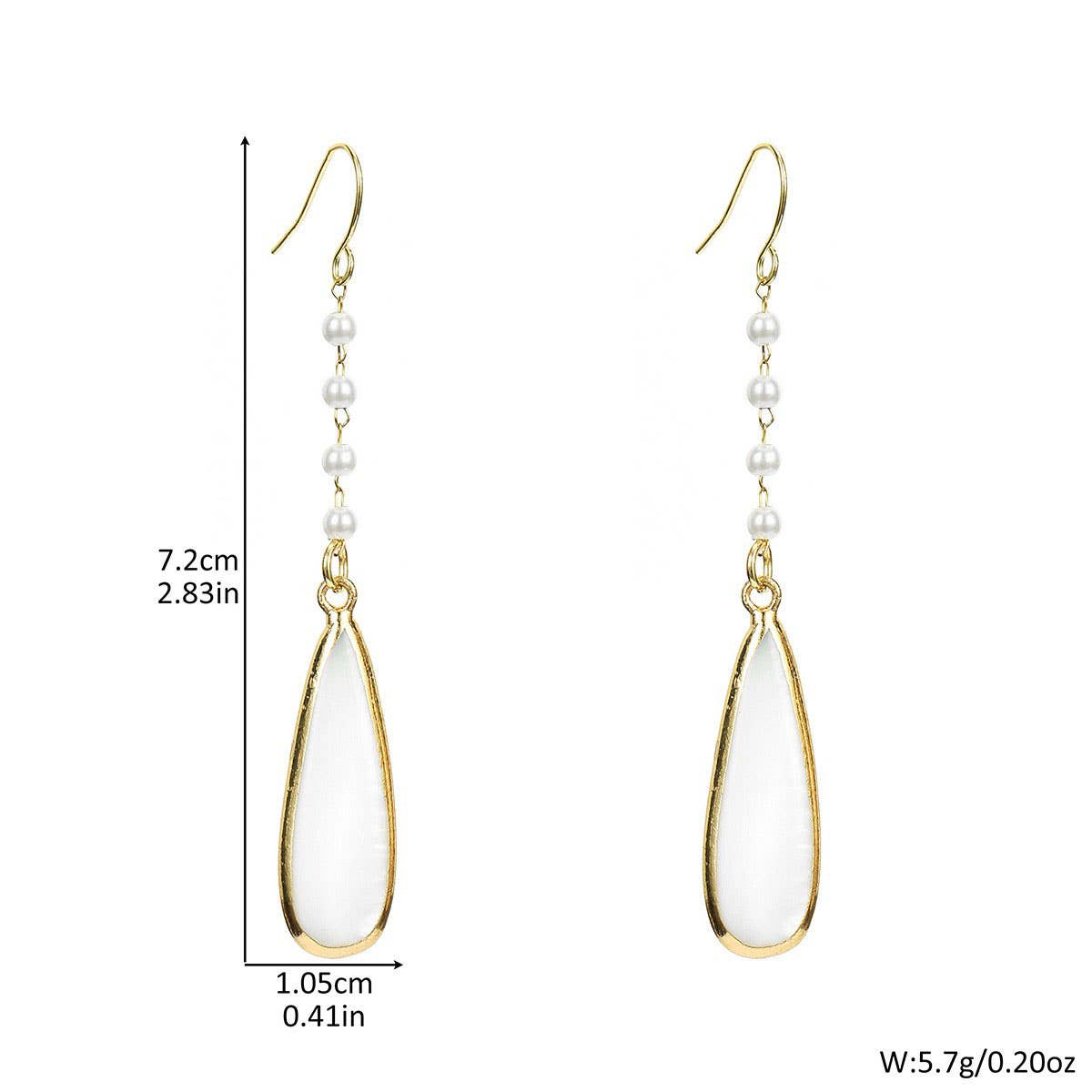 FASHIONABLE TEARDROP-SHAPED SHELL METAL EARRINGS