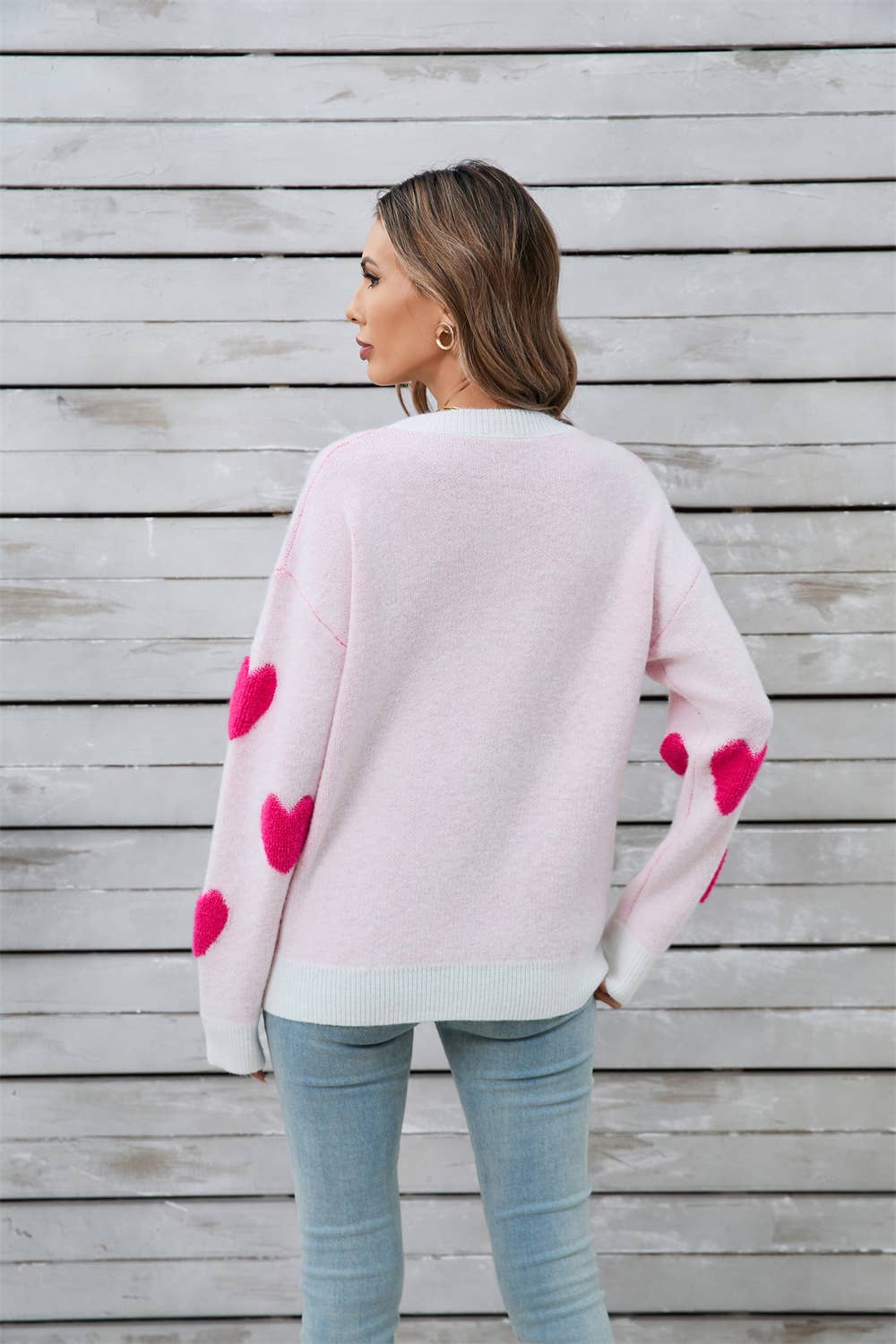 VALENTINE'S DAY LOVE LONG-SLEEVED KNIT SWEATER
