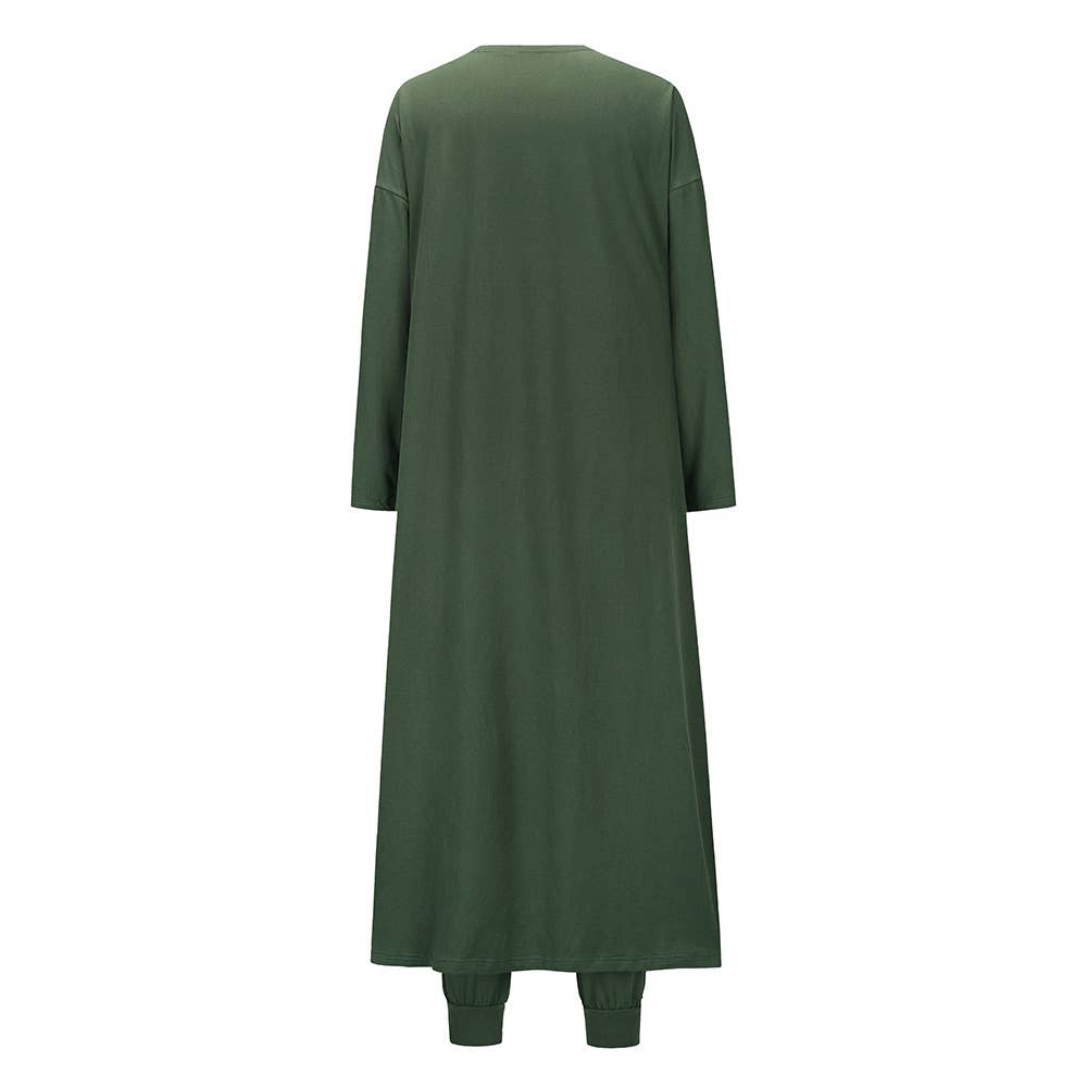 Three-piece set of vest,long pants and cardigan