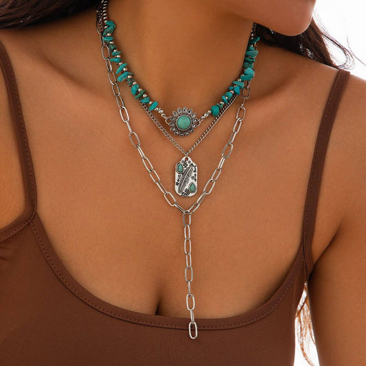 FASHIONABLE AND SIMPLE MULTI-LAYER ALLOY NECKLACE_CWMM3188