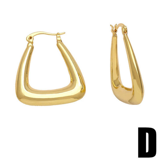 U SHAPED MINIMALIST GOLD PLATED EARRINGS