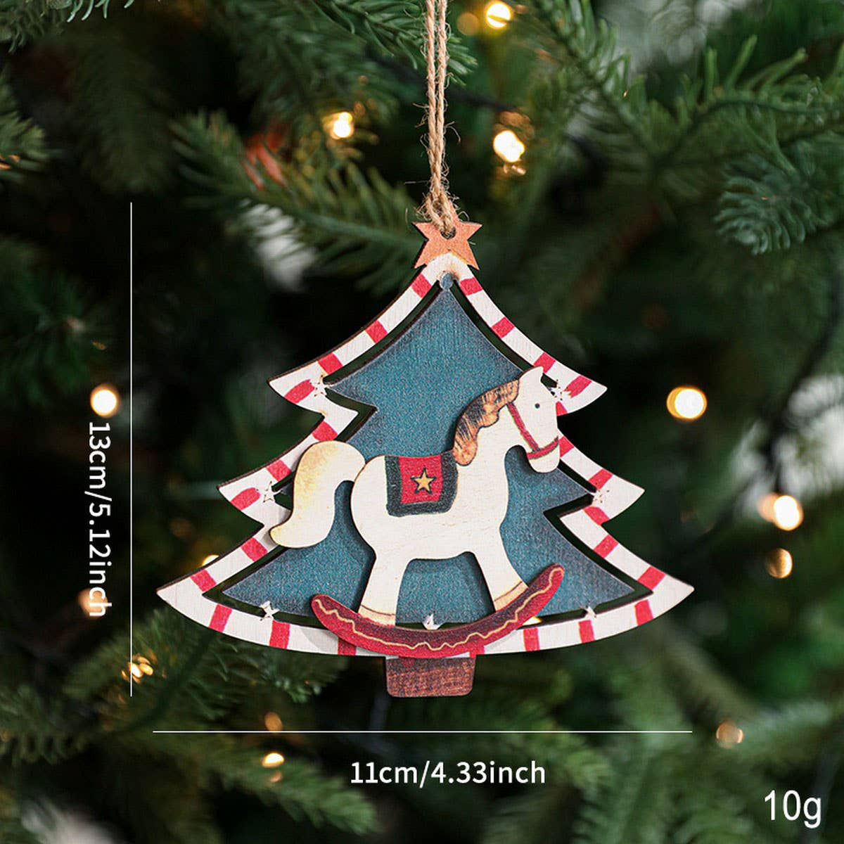 Rustic Wood Christmas Tree Santa Snowman Decor