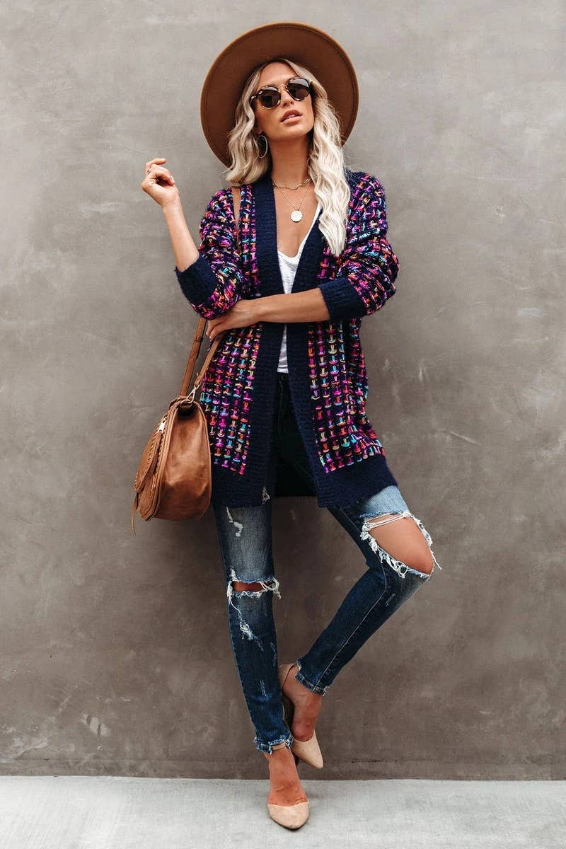 CWOCAL0509_Long Sleeve Casual Open Front Cardigan Sweater