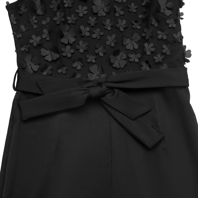 Lace stitching high waist straight tube jumpsuit