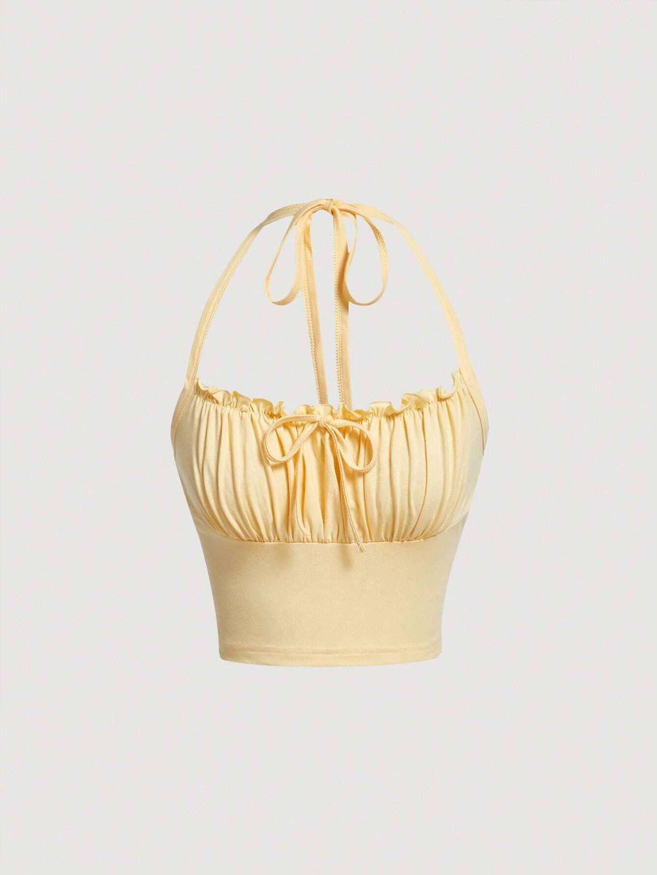 Sleeveless, off-the-shoulder, solid-color vest