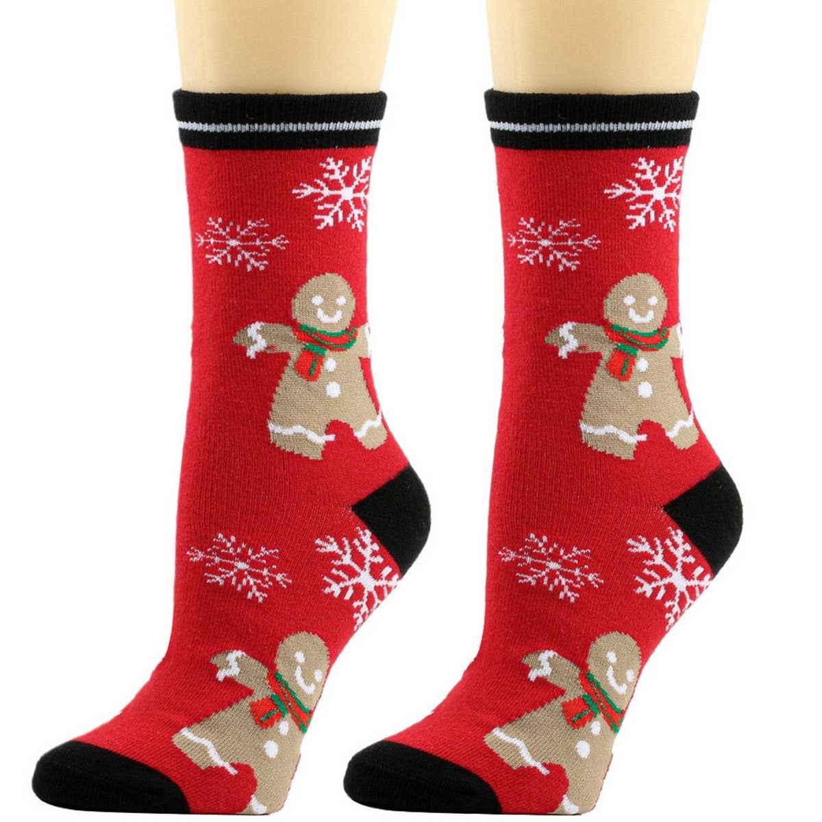 CWMS0812_Christmas Personality Elk Snowflake Santa Red Socks