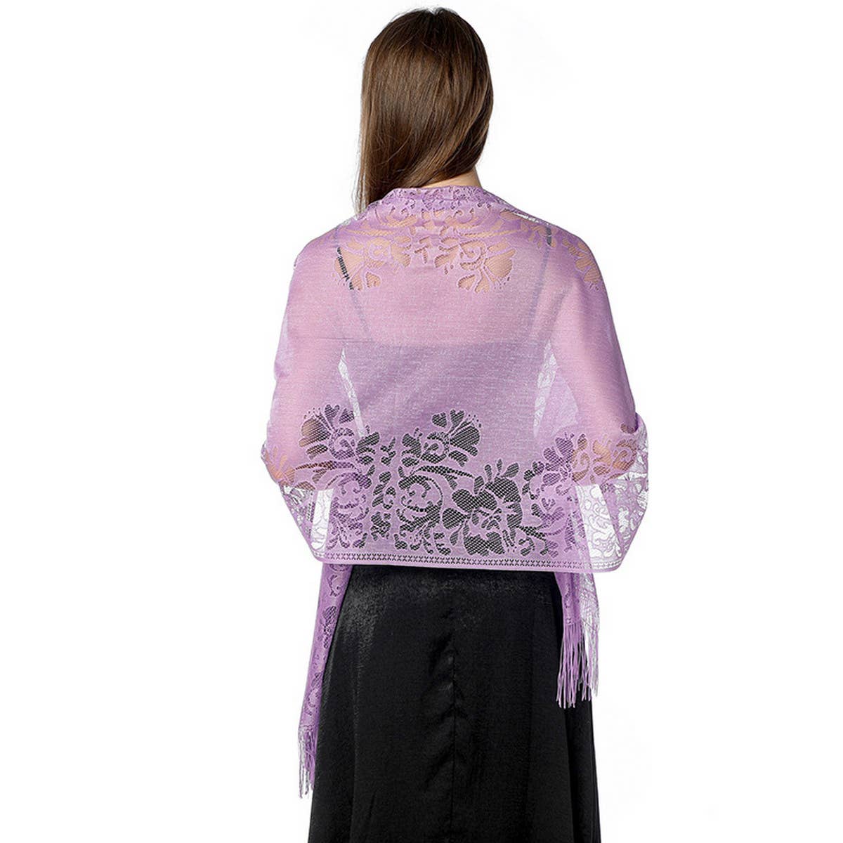 FASHIONABLE EVENING HOLLOW LACE SHAWL
