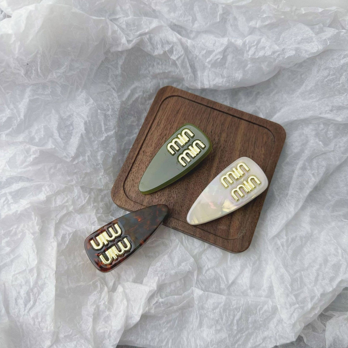 Acetate min letter hairpin Forehead side fringe clip