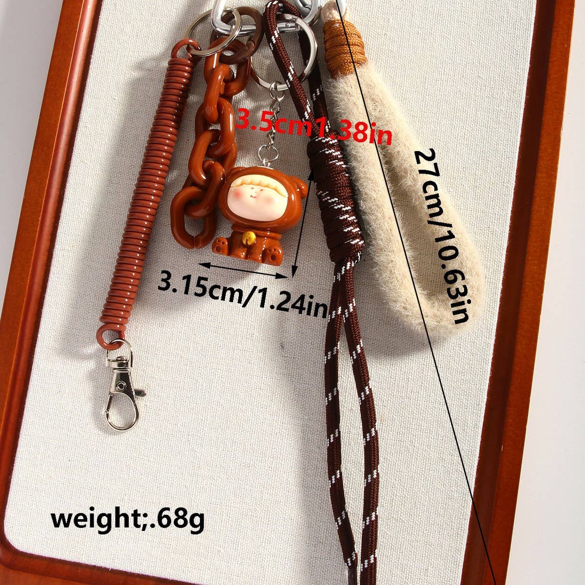 Cute Lilith Bear Braided Strap Keychain Gift