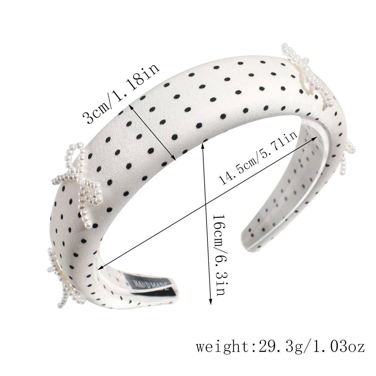FASHIONABLE AND SIMPLE PEARL BOW DOT HEADBAND_CWAHA2248