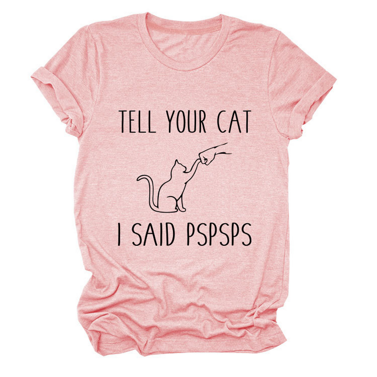 Casual Cat Print Tee ??Women??¢s Short Sleeve Top_CWTTS1519