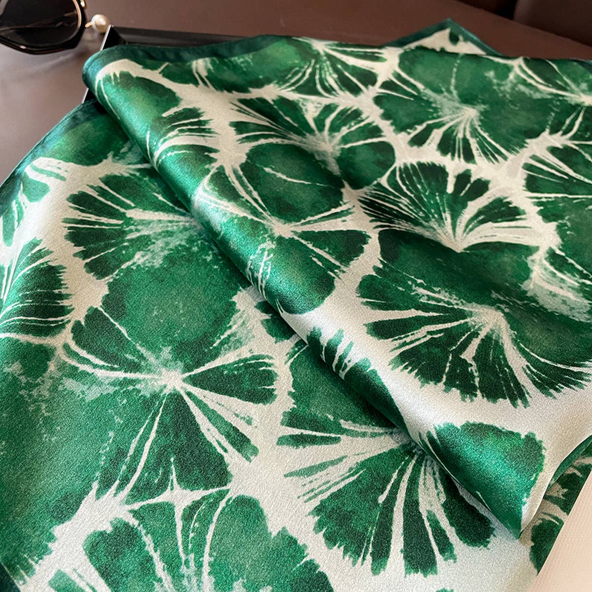 Fresh Green Silk Scarf, Fashionable Neck Wrap