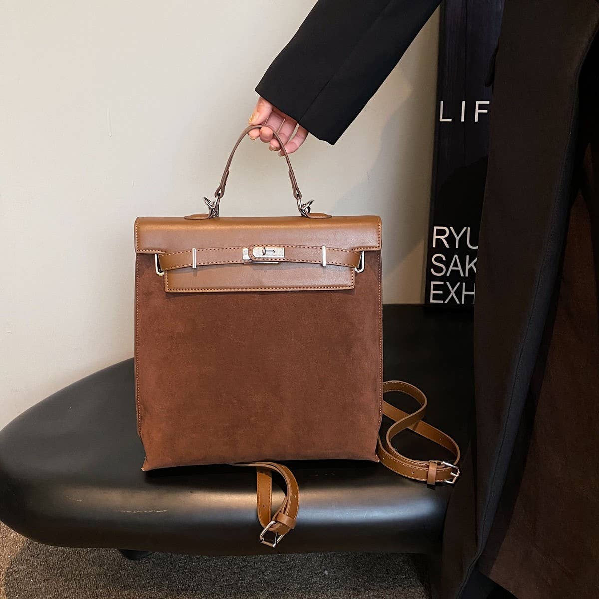 VINTAGE CASUAL PU LEATHER BACKPACK FOR WOMENS_CWAB1789