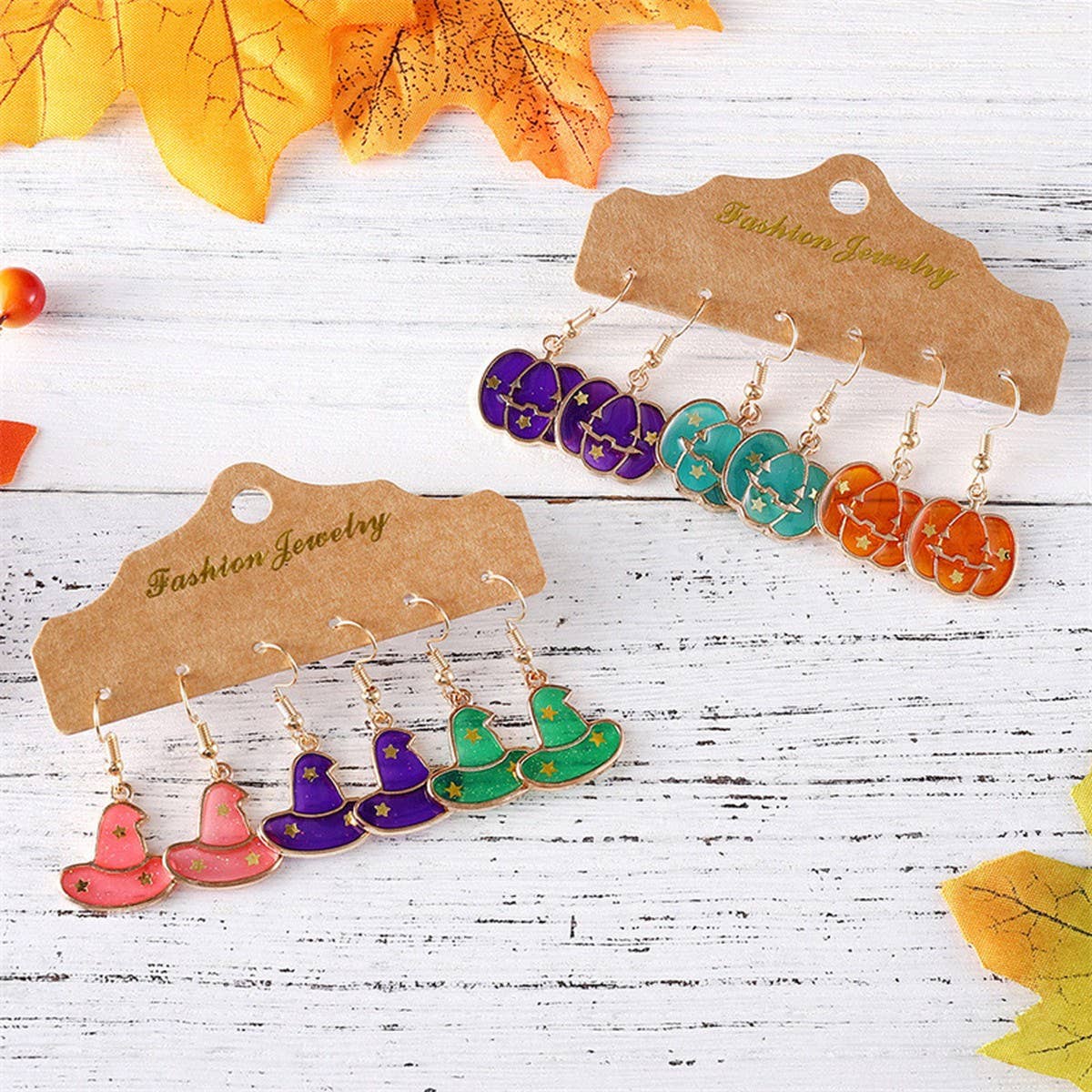 NEW HALLOWEEN PUMPKIN HAT EARRING SET