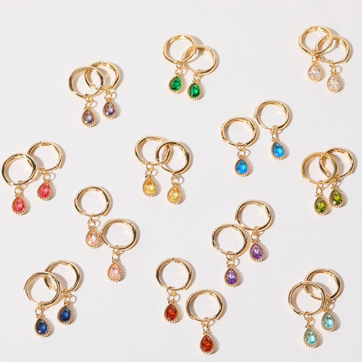 Elegant Zodiac Birthstone Teardrop Earrings Women