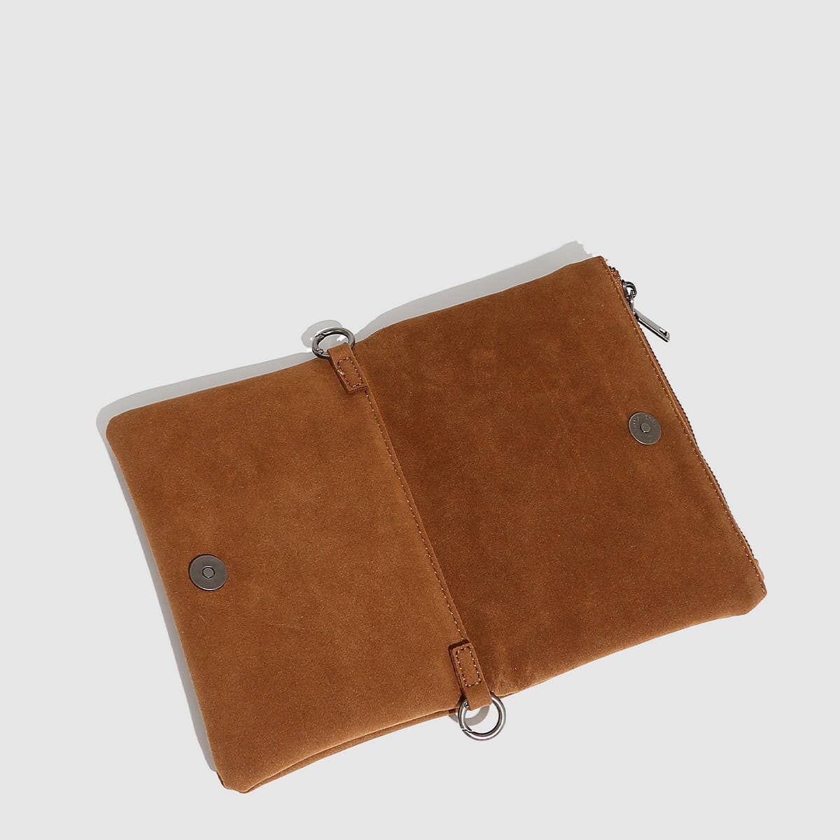 Vintage Suede Chain Studded Envelope Bag_CWAB5698