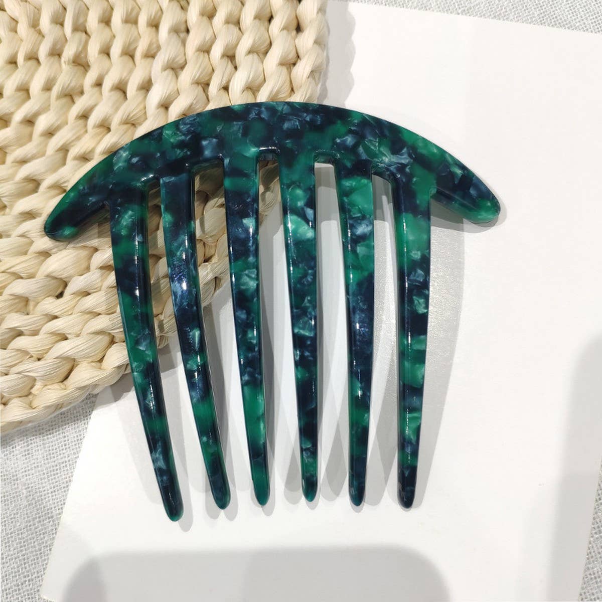 4.0 THICK PLATE FIVE-TOOTH COMB ACETATE HAIRPIN_CWAHA4231