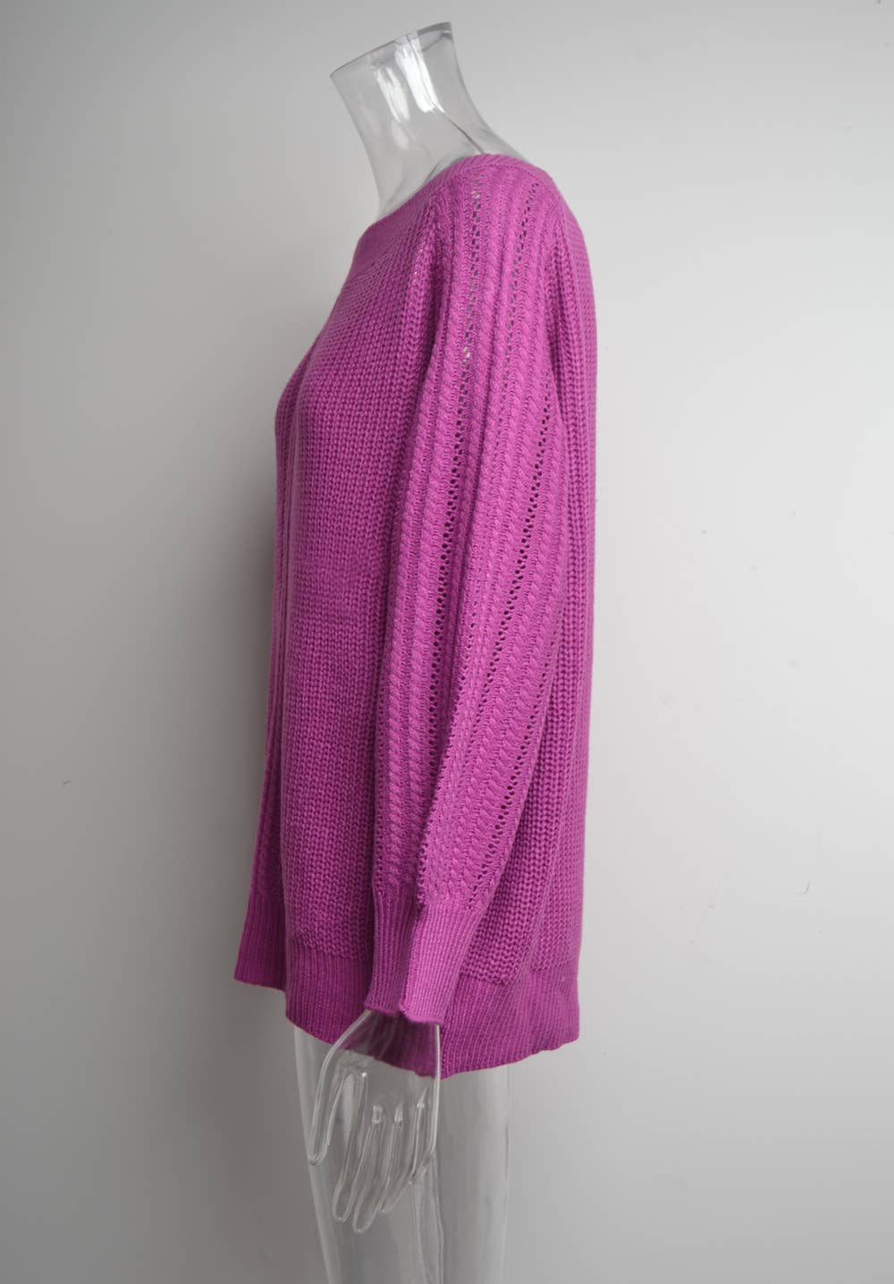 LINE-NECK PERSONALIZED CUT-OUT FASHION KNITWEAR