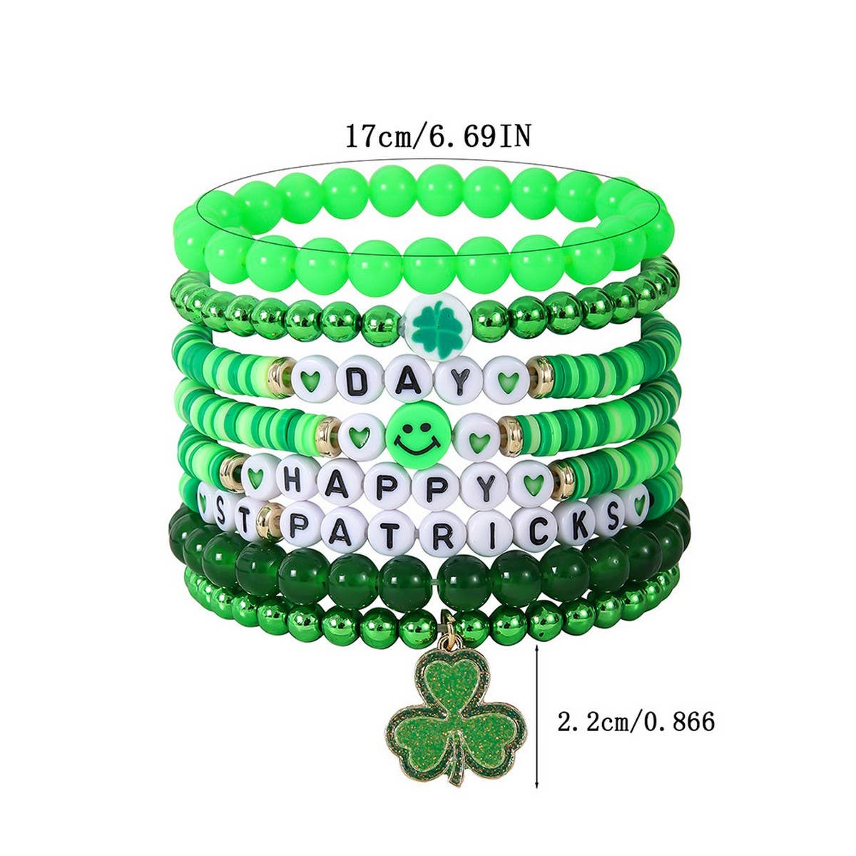 ST. PATRICK'S DAY BEADED LUCKY BRACELET SET_CWMM3503