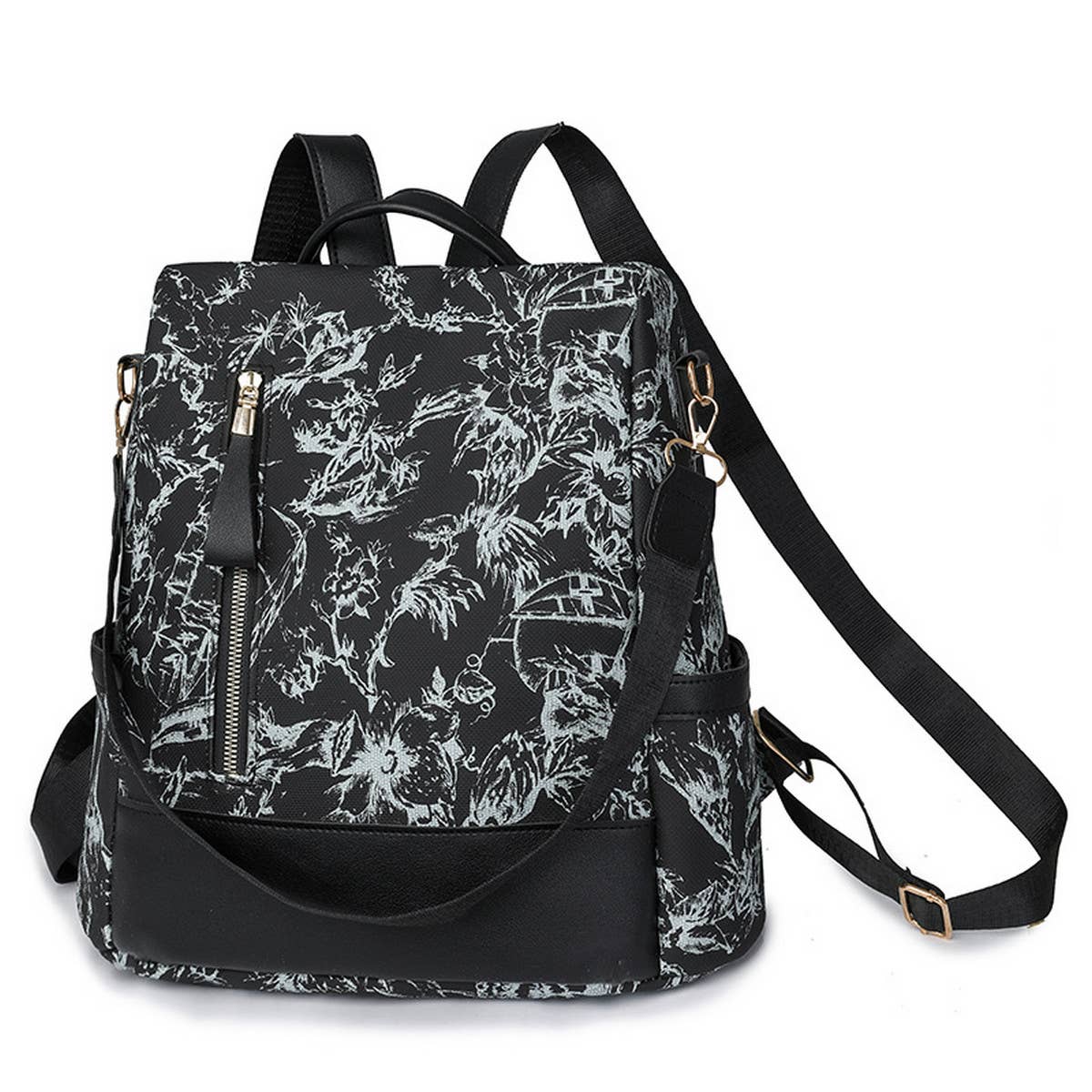 SIMPLE FLORAL LARGE CAPACITY BACKPACK_CWAB2898