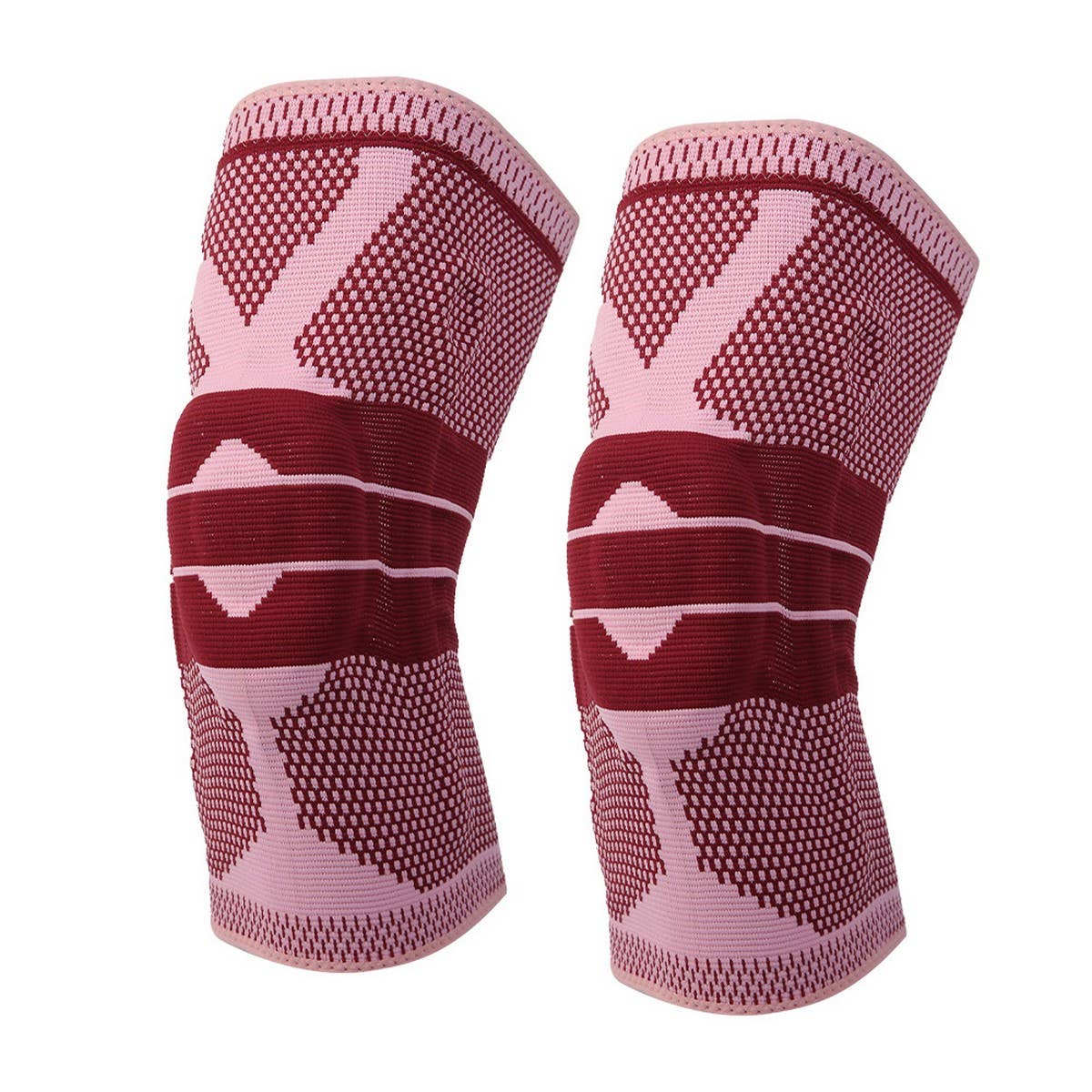 Pink Silicone Pad Knee Brace with Dual Springs_CWMM7897