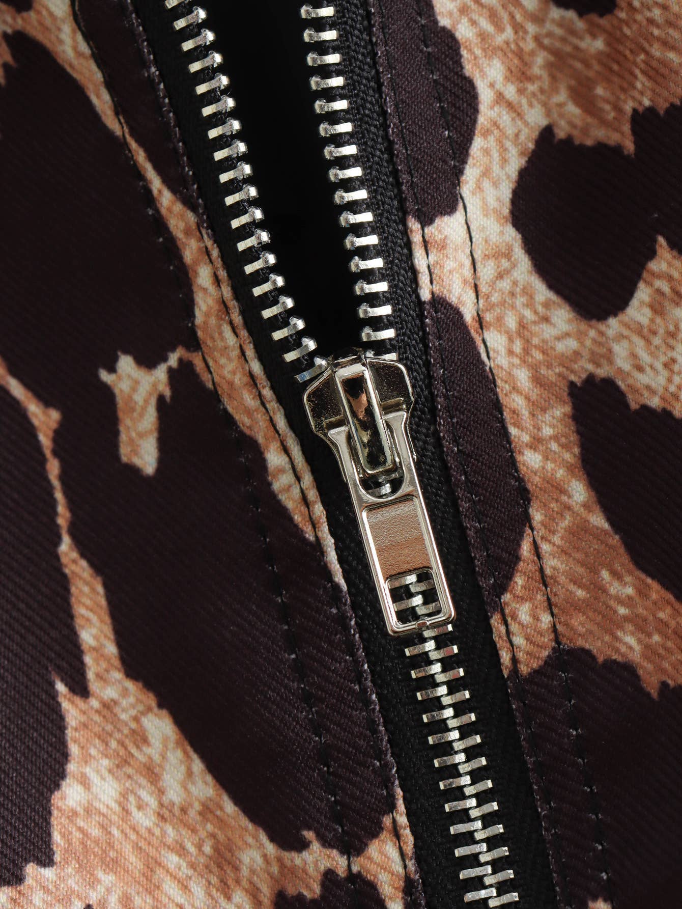 LEOPARD PRINT LAPEL LONG SLEEVE SHORT JACKET