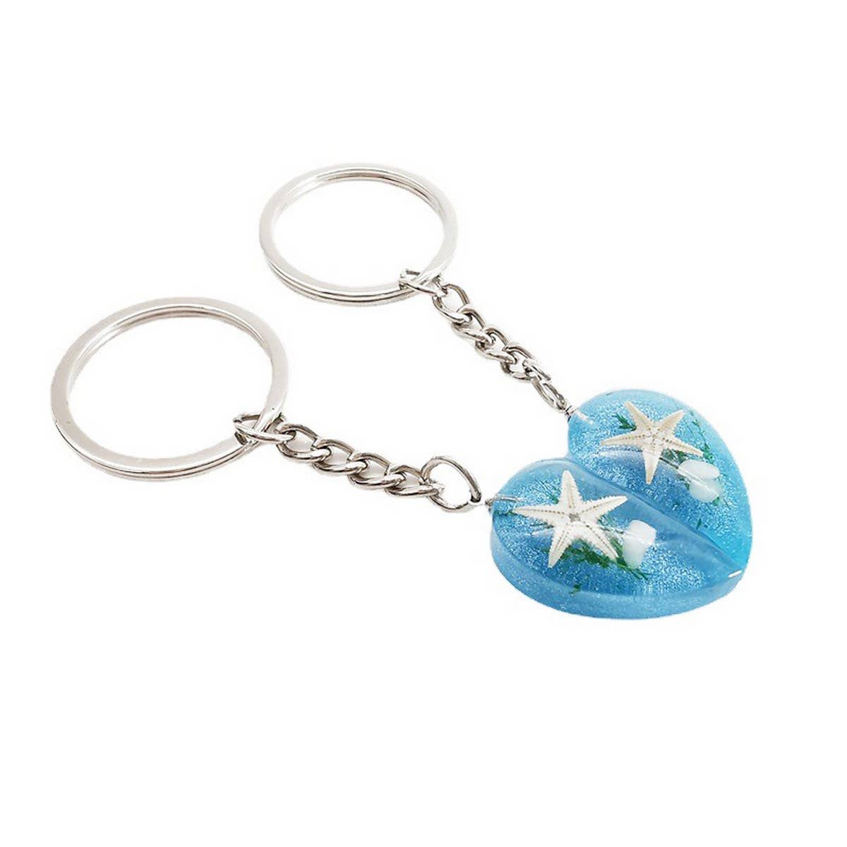 CREATIVE NEW COUPLE STARFISH KEYCHAIN PENDANT