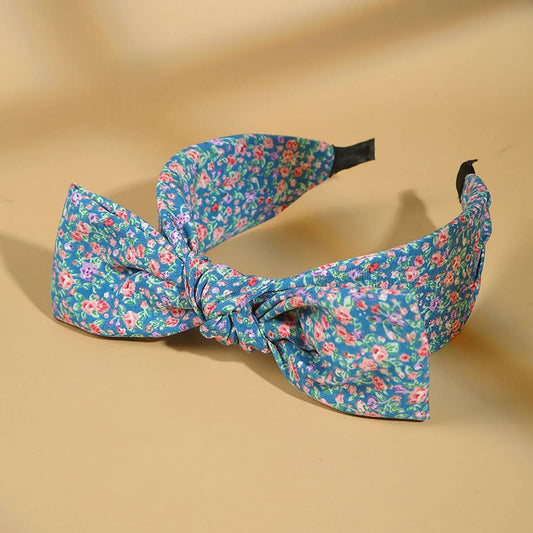 SOLID COLOR PLEATED RABBIT EARS BOW HEADBAND_CWAHA1690