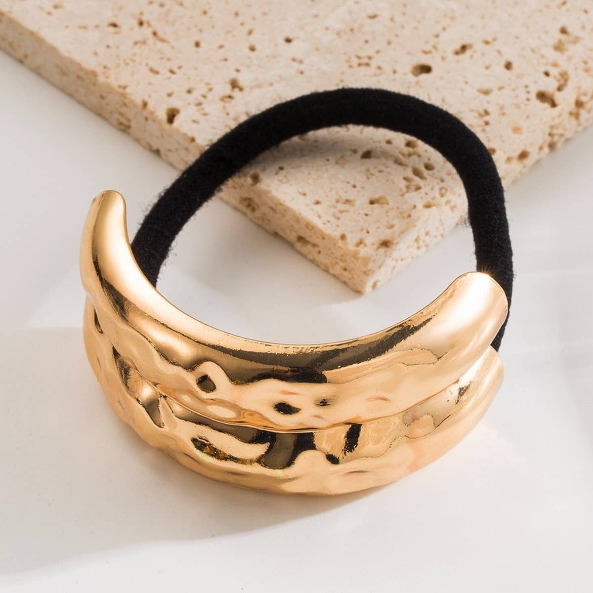 Minimalist Metal Shiny Geometric Knot Hair Tie