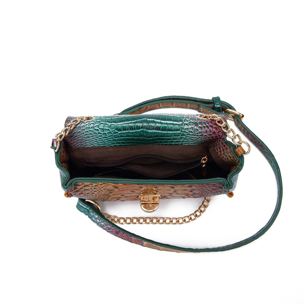 WOMEN MULTI-COLOR CROCODILE PATTERN SHOULDER BAG_CWAB2596