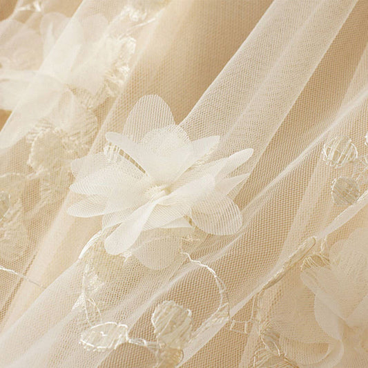 Embroidered Tulle A-Line Maxi Skirt Plus Size