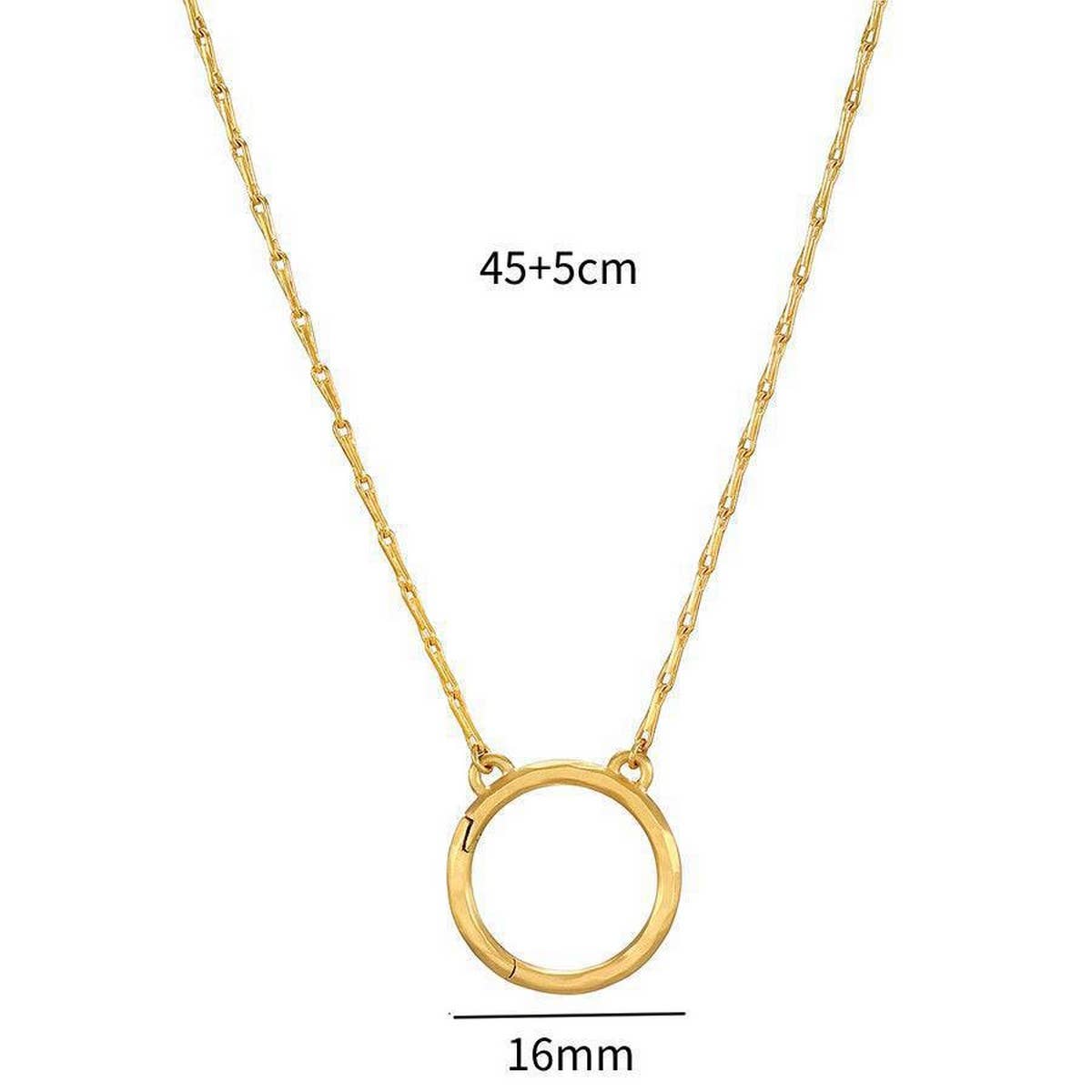 Basic loose chain heart round necklace_CWMM5711