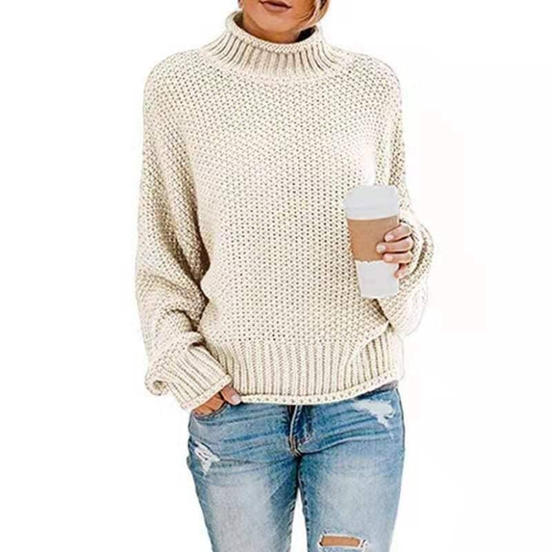 STYLISH CASUAL TURTLENECK SWEATER IN SOLID COLOR