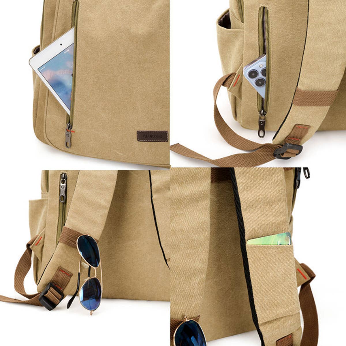 SIMPLE VERSATILE CANVAS BACKPACK,LAPTOP BAG_CWAB2201
