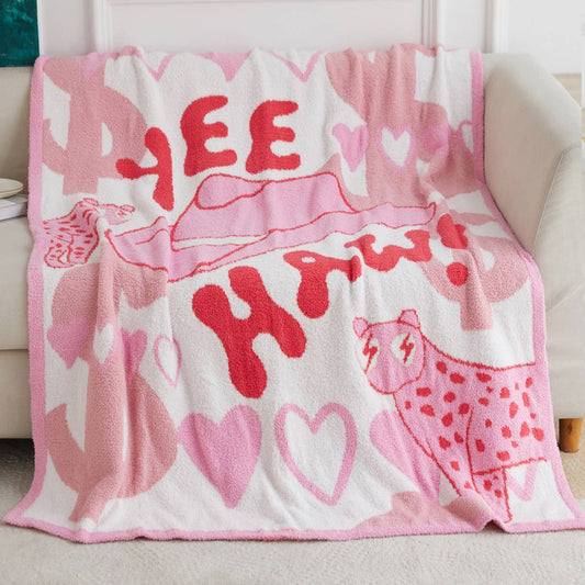 SIMPLE SMILING FACE KNITTED JACQUARD BLANKET_CWMM0324