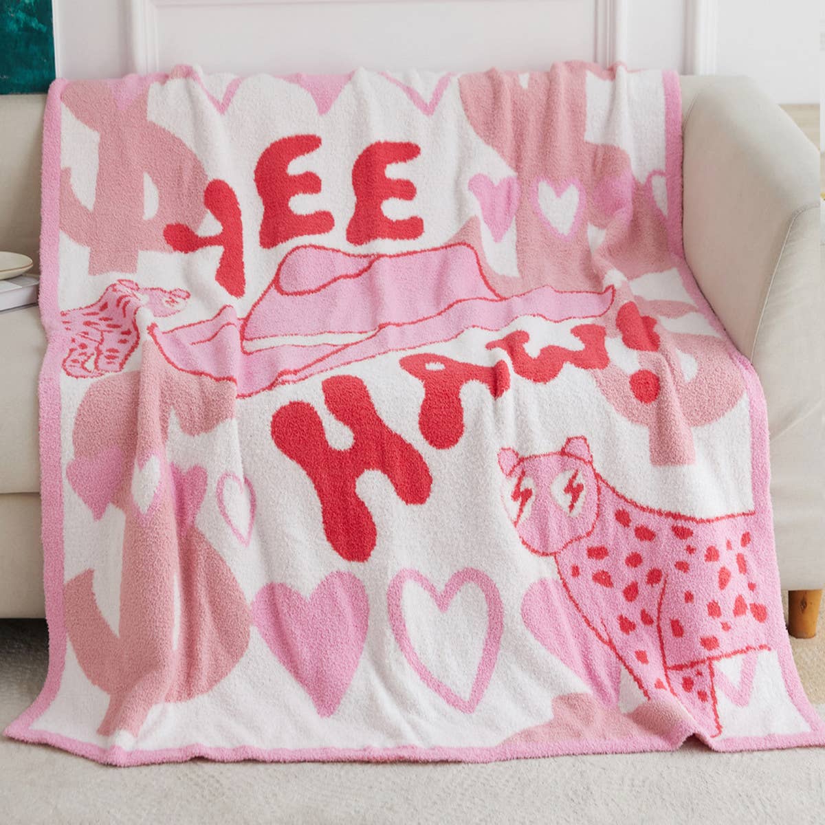 SIMPLE SMILING FACE KNITTED JACQUARD BLANKET_CWMM0324