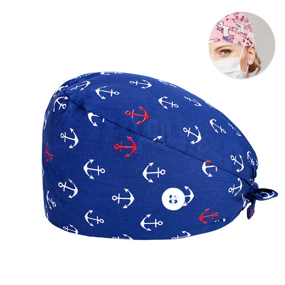 SCRUB CAP SURGICAL CAP WITH BUTTONS DOCTOR CAP_CWAH3326