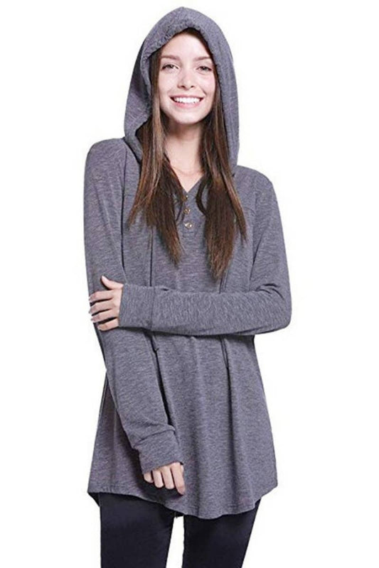 CWOHOL0286_Crew Neck Pullover Hoodie Casual Top