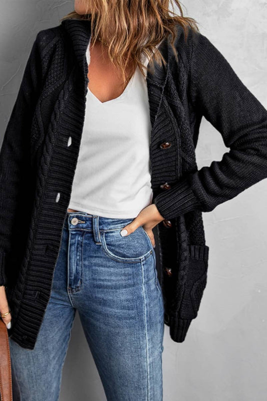 CWOCAL2185_WINTER FLEECE LONG-SLEEVED BUTTON-UP CARDIGAN